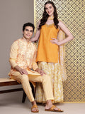 House of Pataudi Women Ethnic Motifs Regular Jashn Kurti With Palazzos & Dupatta
