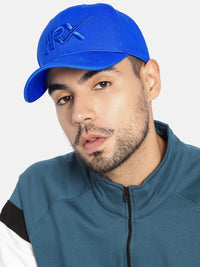 HRX by Hrithik Roshan Unisex Blue Brand Logo Embroidered Cotton Baseball Cap
