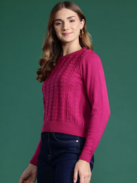 DressBerry Cable Knit Embellished Sweater