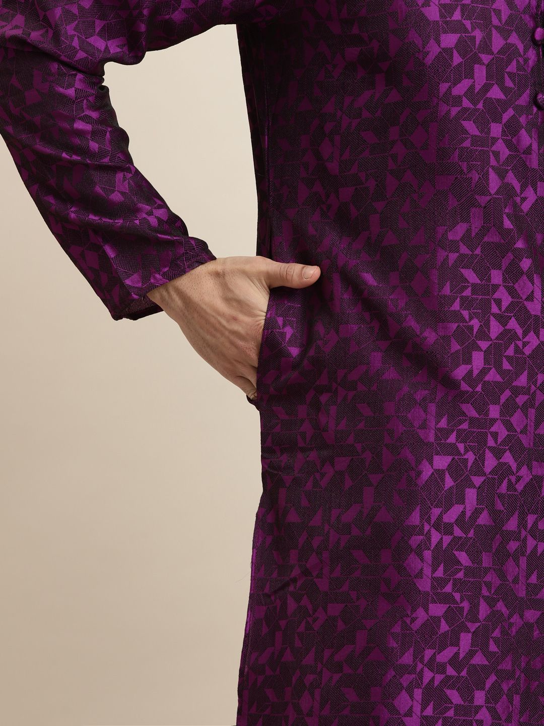 SOJANYA Kurta Lurus Rekaan Sendiri Lelaki Ungu & Pink