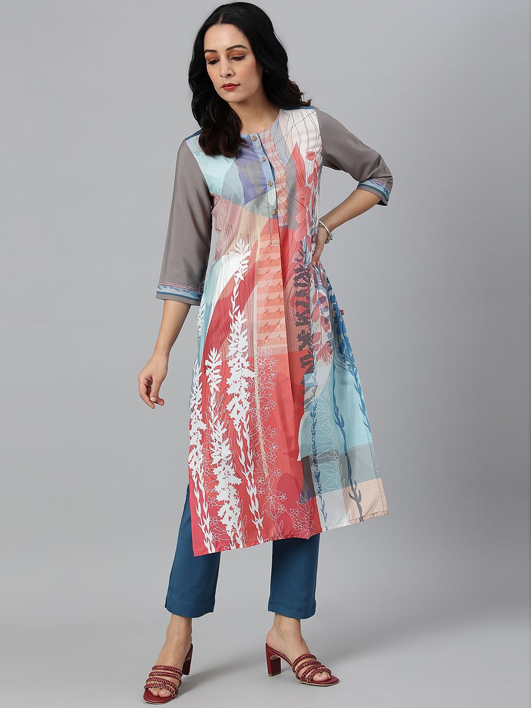 W Women Multicoloured Printed Kurta