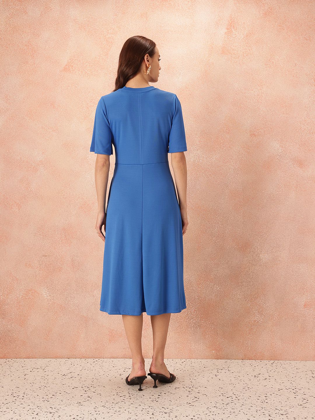 all about you Flared Sleeves Panel A-Line Dress