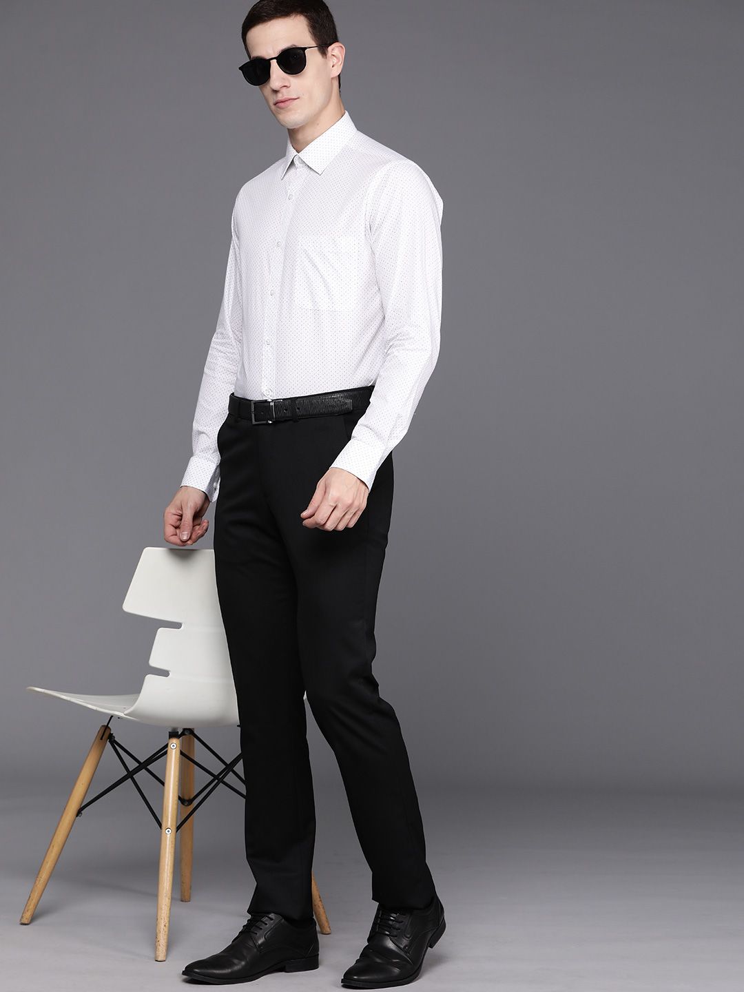 Raymond Pure Cotton Slim Fit Printed Formal Shirt