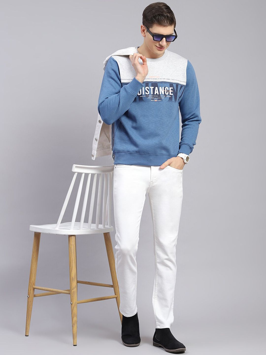 Monte Carlo Typography Printed Pullover Sweatshirt