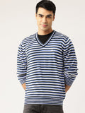 Monte Carlo Striped V-Neck Casual Pullover