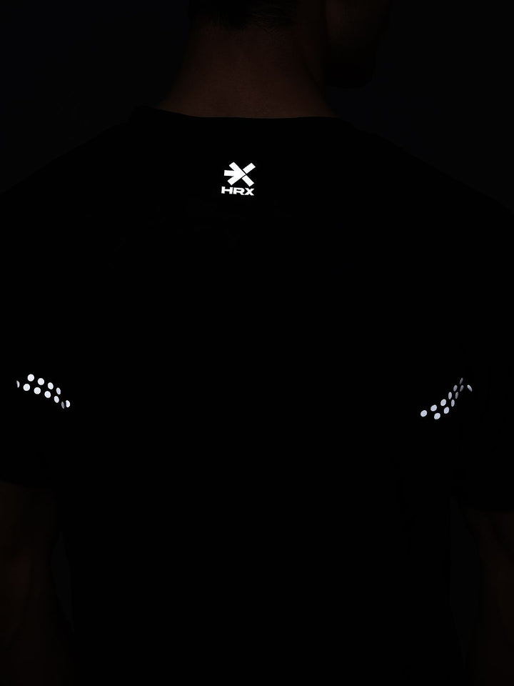 HRX by Hrithik Roshan Geometric Printed V-Neck Rapid-Dry Training T-shirt