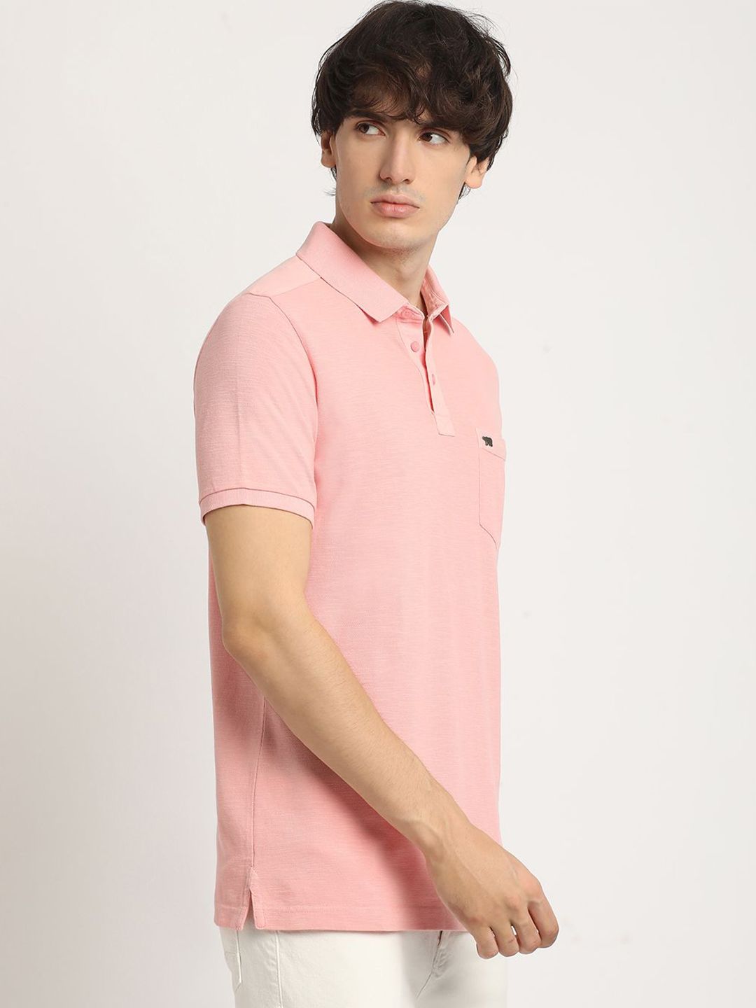 THE BEAR HOUSE Men Solid Regular Fit Polo T-shirt