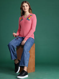 DressBerry Floral Embroidered Pullover