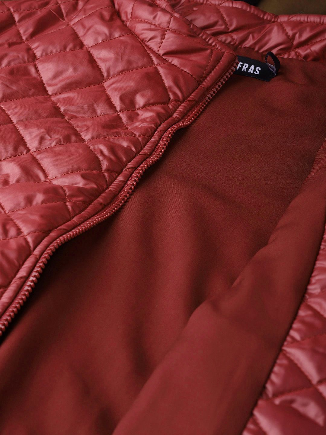 SASSAFRAS Women Maroon Solid Quilted Jacket