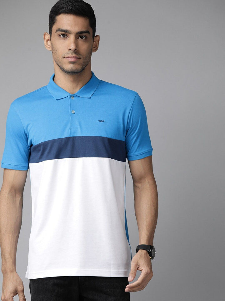 Park Avenue Colourblocked Polo Collar Slim Fit T-shirt