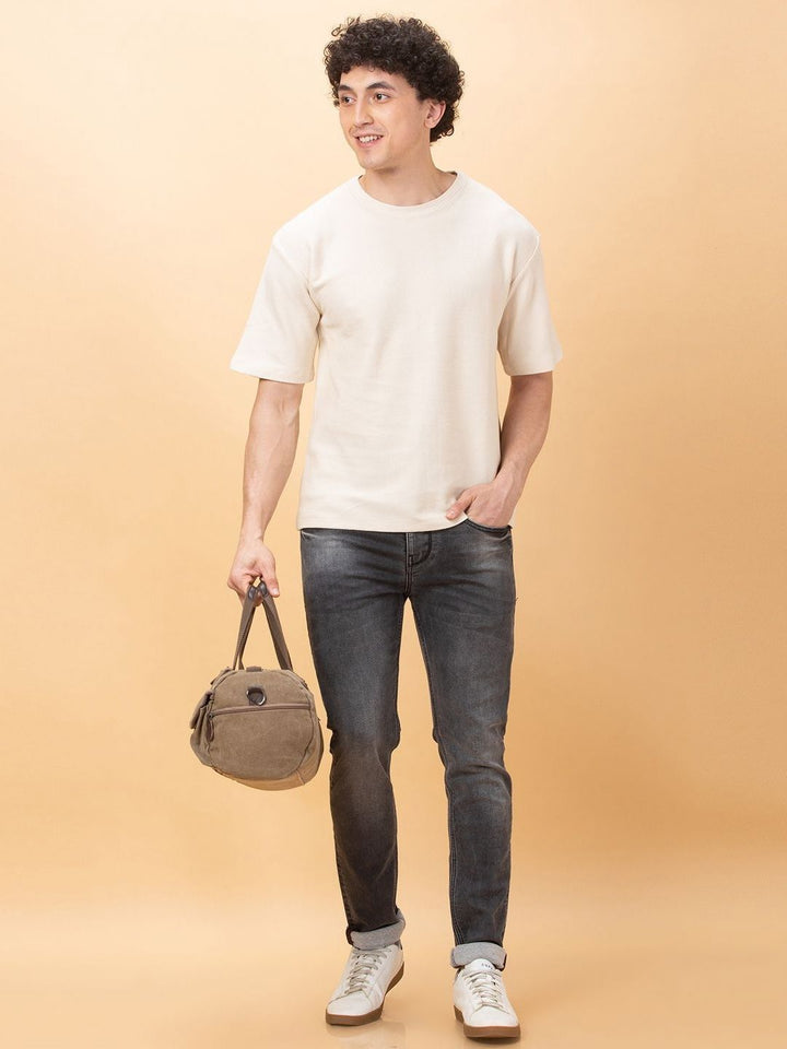 Being Human Men Drop-Shoulder Sleeves Raw Edge T-shirt