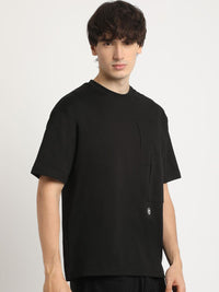 THE BEAR HOUSE Oversized Applique Design Crew Neck T-shirt