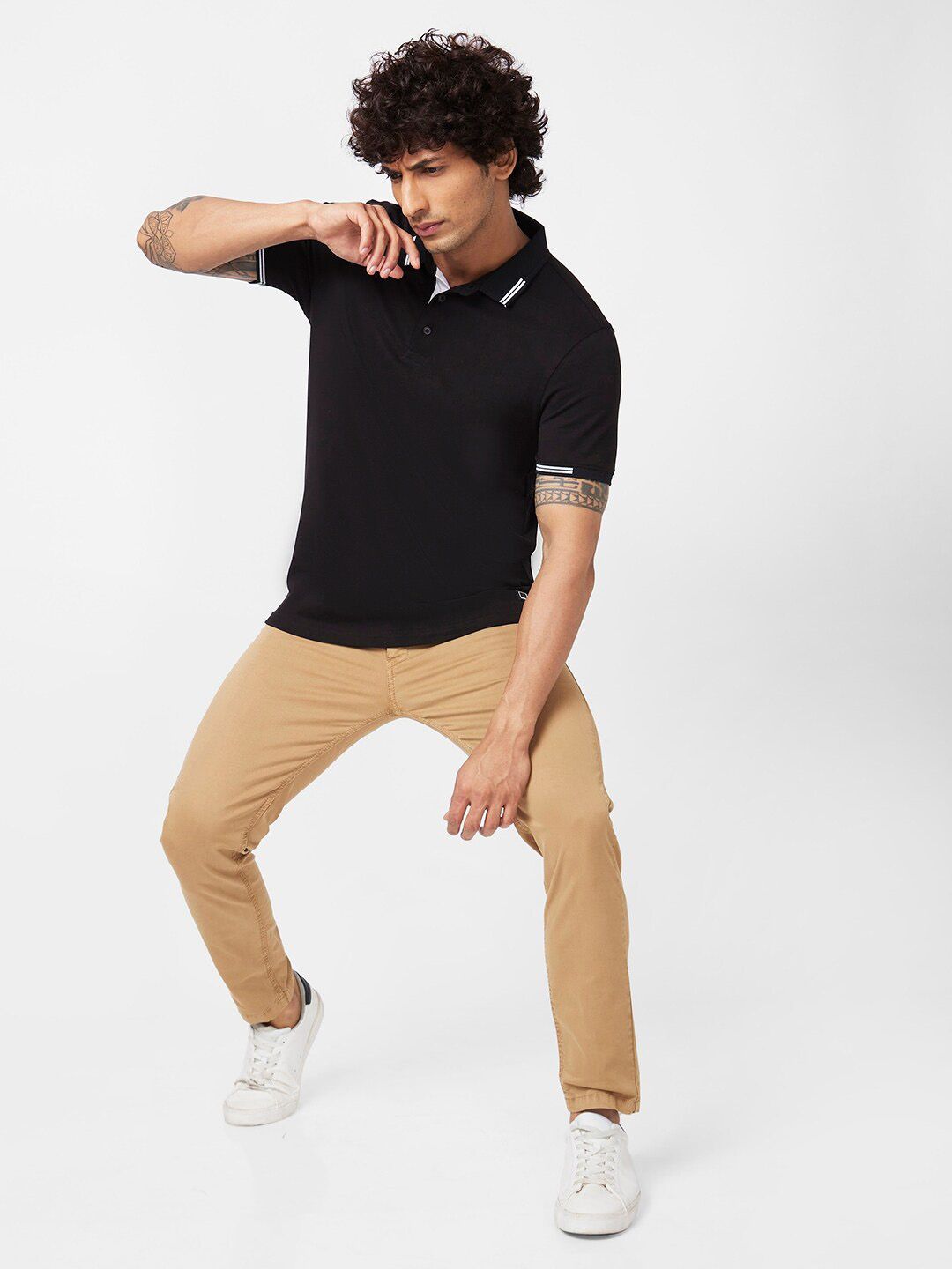 SPYKAR Polo Collar Slim Fit Cotton T-Shirt