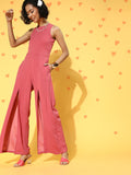 Athena Women Attractive Peach Solid Jumpsuit