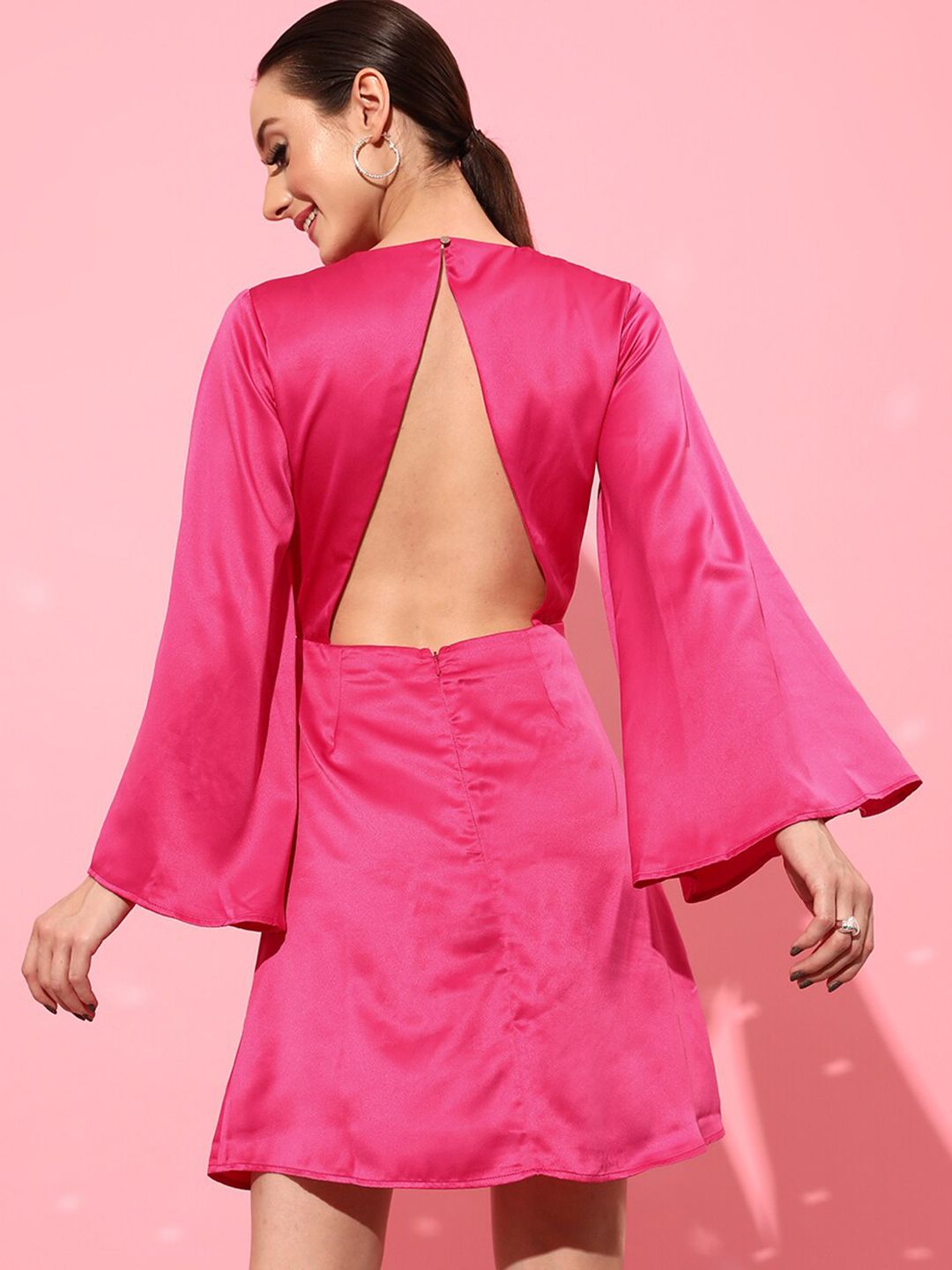 STREET 9 Women Fuchsia Solid Dress