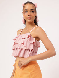 DressBerry Ruffle Dreams Tiered Smocked Crop Top