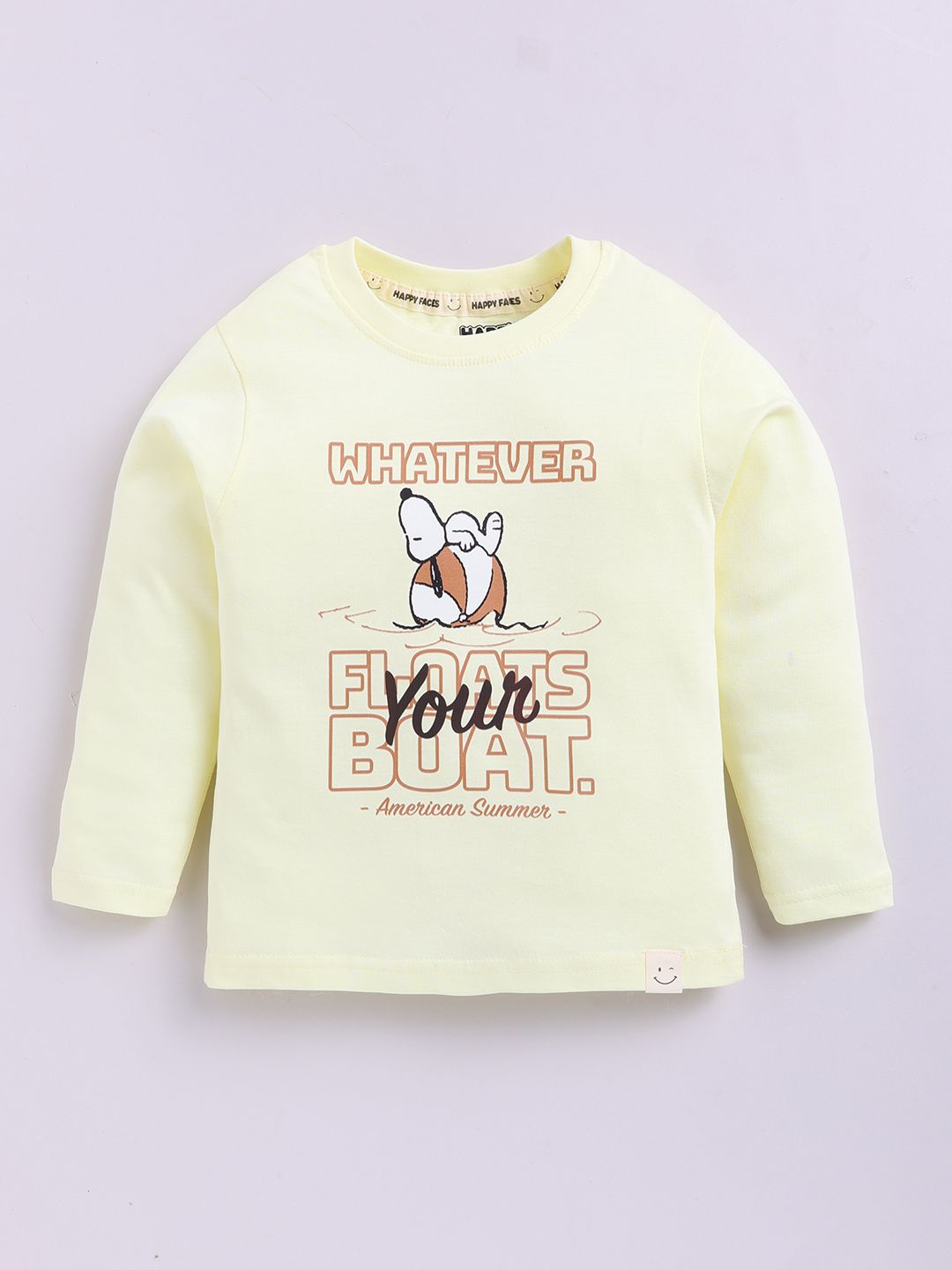 Happy Faces Kids Girls Snoopy Printed Pure Cotton T-Shirt