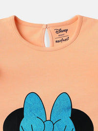 NautiNati Disney Minnie Mouse Baby Girls Orange Pure Cotton T Shirt