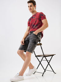 SPYKAR Men Washed Regular Fit Cotton Denim Shorts