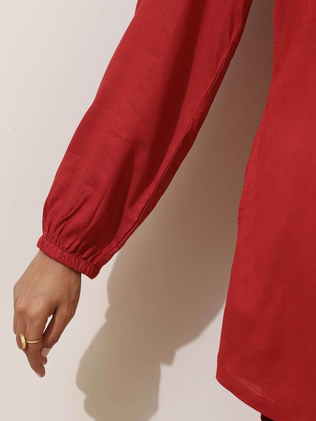 trueBrowns Maroon Viscose Co-ord Set