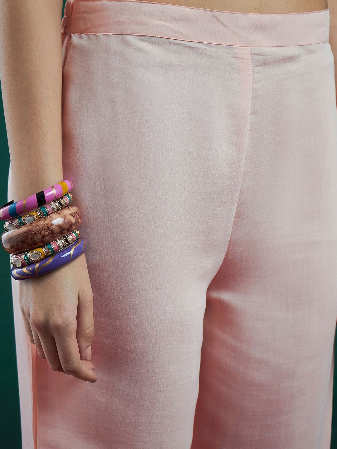 Indo Era Floral Embroidered Straight Kurta With Trousers & Dupatta