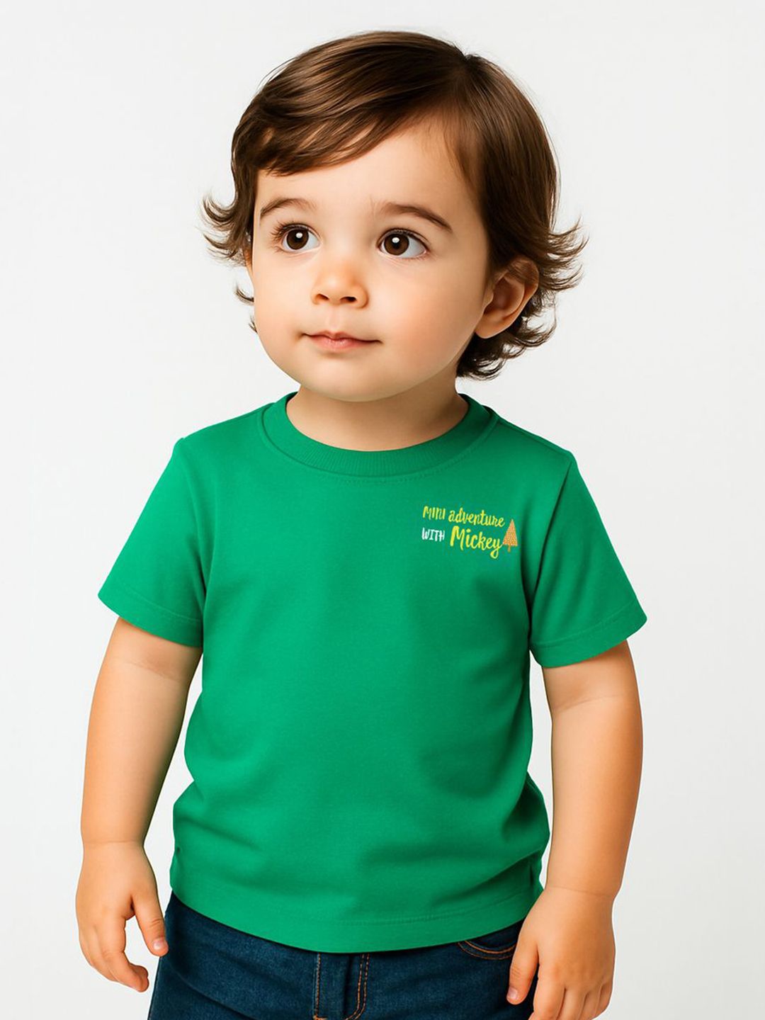 Nauti Nati Infants Boys Mickey Mouse Printed Antimicrobial Cotton T-shirt