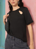 DressBerry Twisted Turn Cut Out Detail Ribbed Top