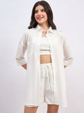 Berrylush Shoulder Straps Crop Top With Shorts And Shirts