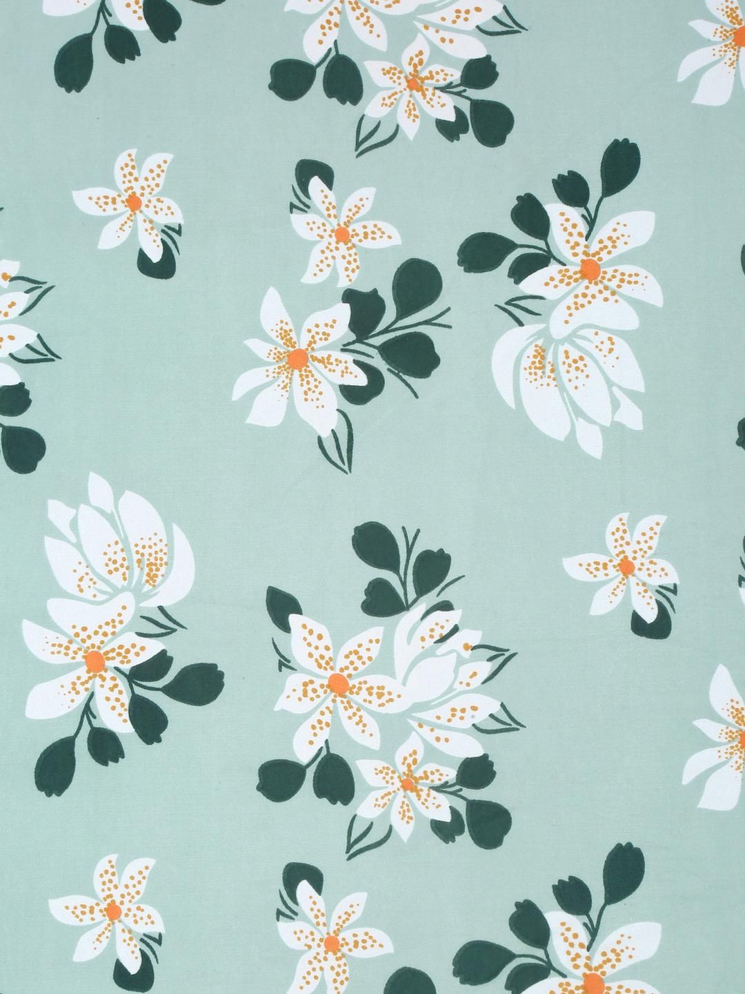 KLOTTHE Green Floral 300 TC Cadar Bujang dengan 1 Sarung Bantal