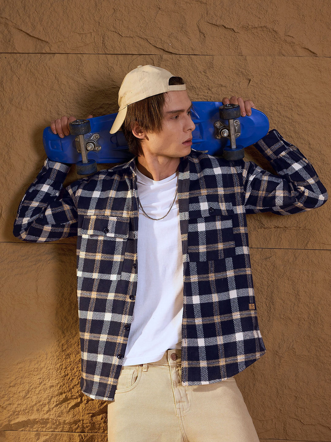 Dennison Men Double Pocket Drop Bahu Kapas Berlebihan