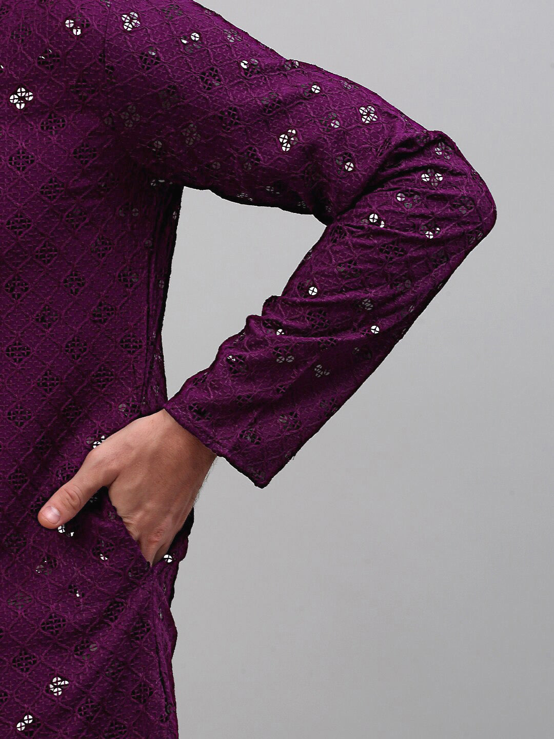 Jompers Sequined Embroidered Kurta with Pyjamas