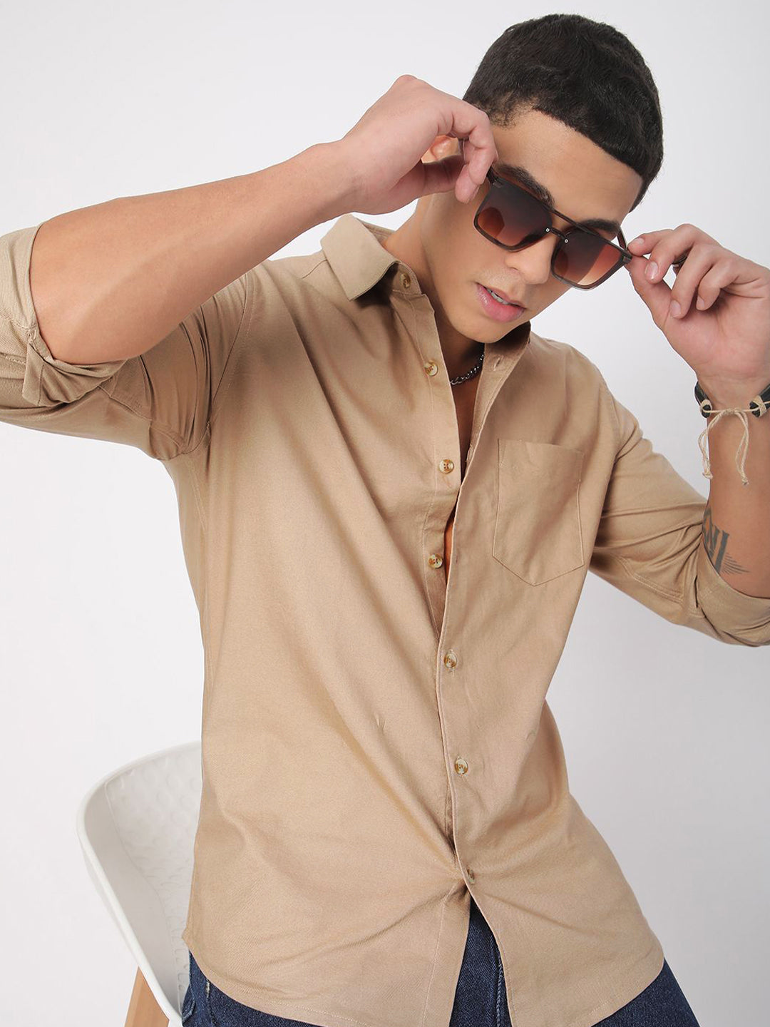 VASTRADO Men Classic Slim Fit Opaque Casual Shirt