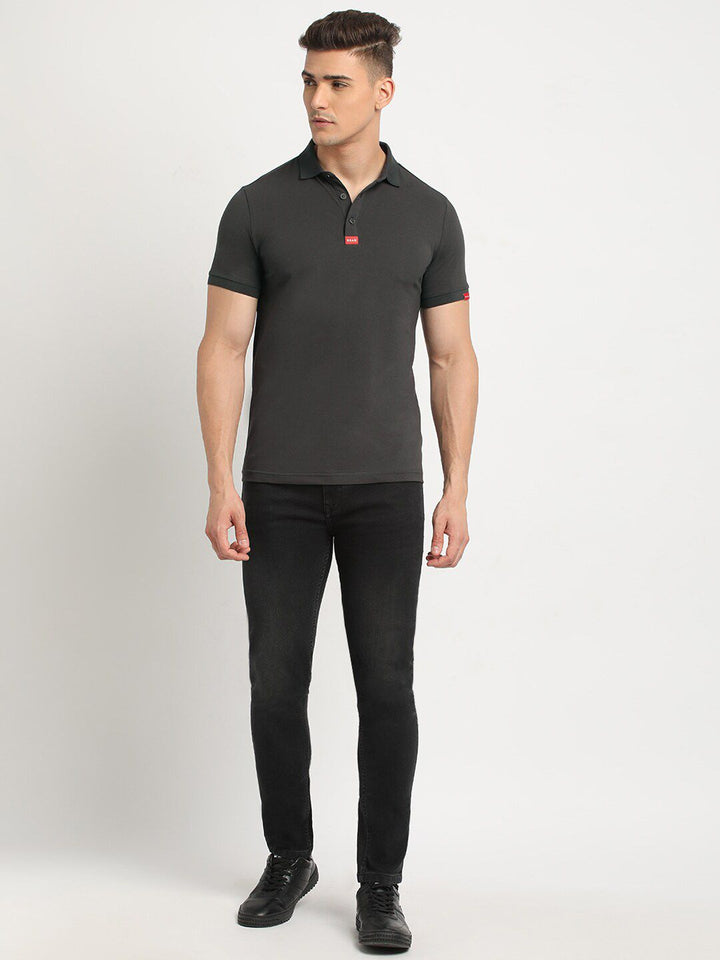 THE BEAR HOUSE Polo Collar Short Sleeves Slim Fit T-shirt