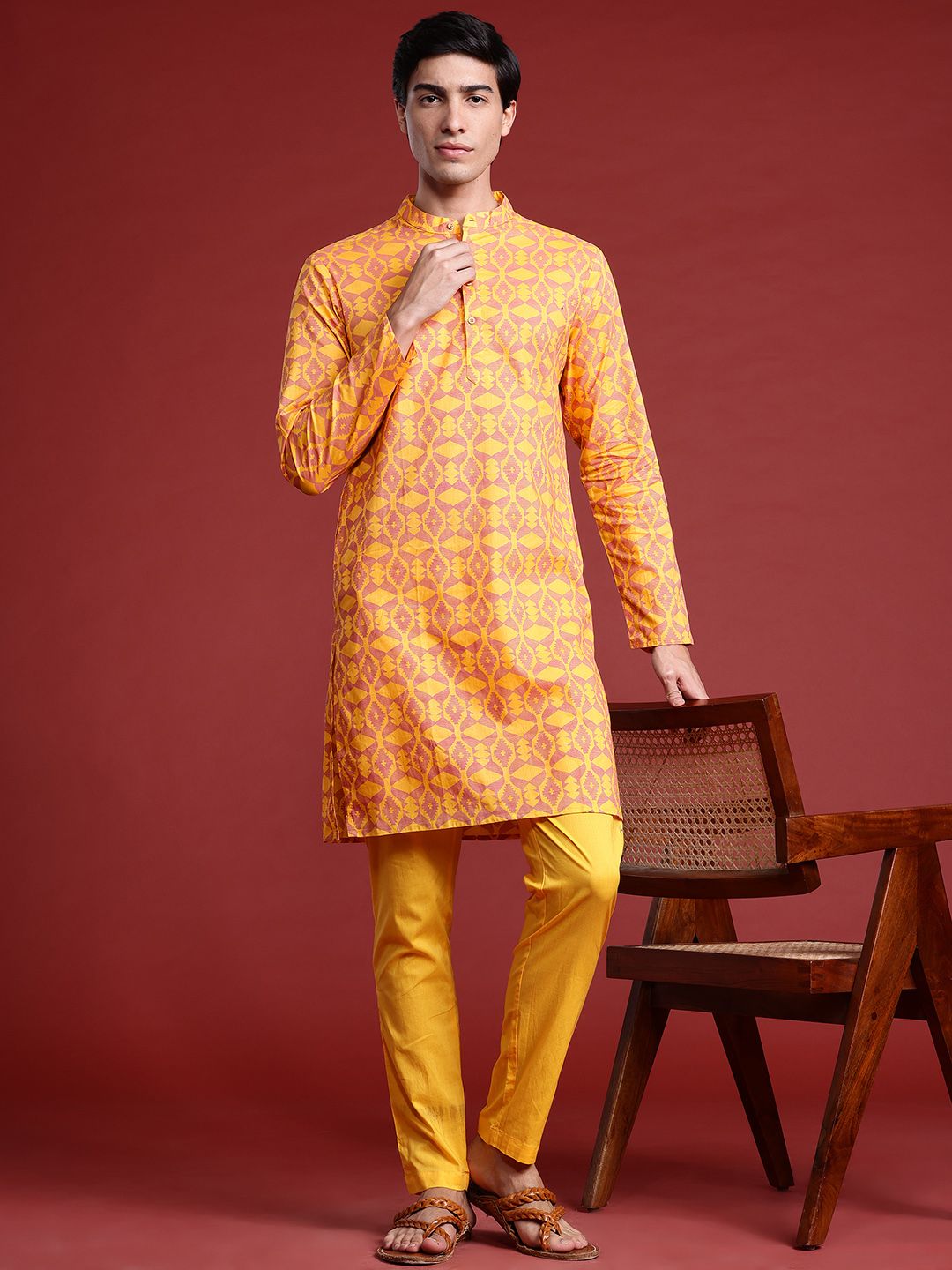 Anouk Printed Regular Pure Cotton Kurta with Trousers