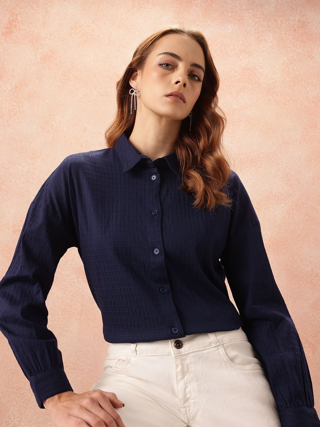 all about you Geometric Design Pure Cotton Casual Shirt