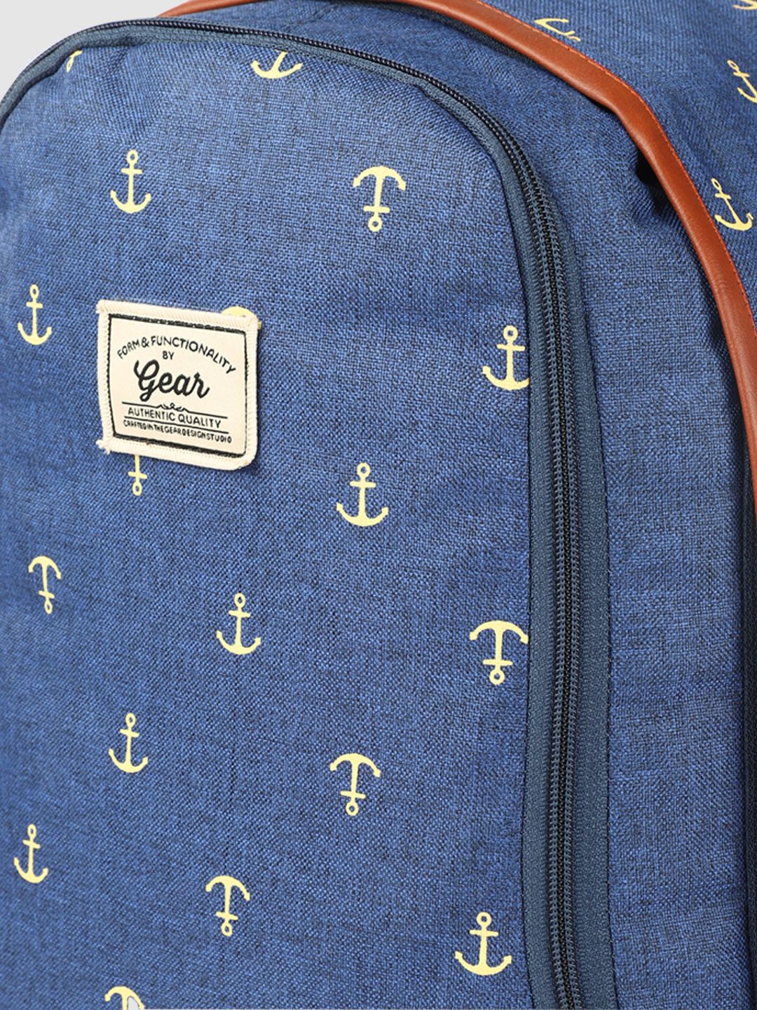 Gear Unisex Blue Anchor Print Laptop Backpack