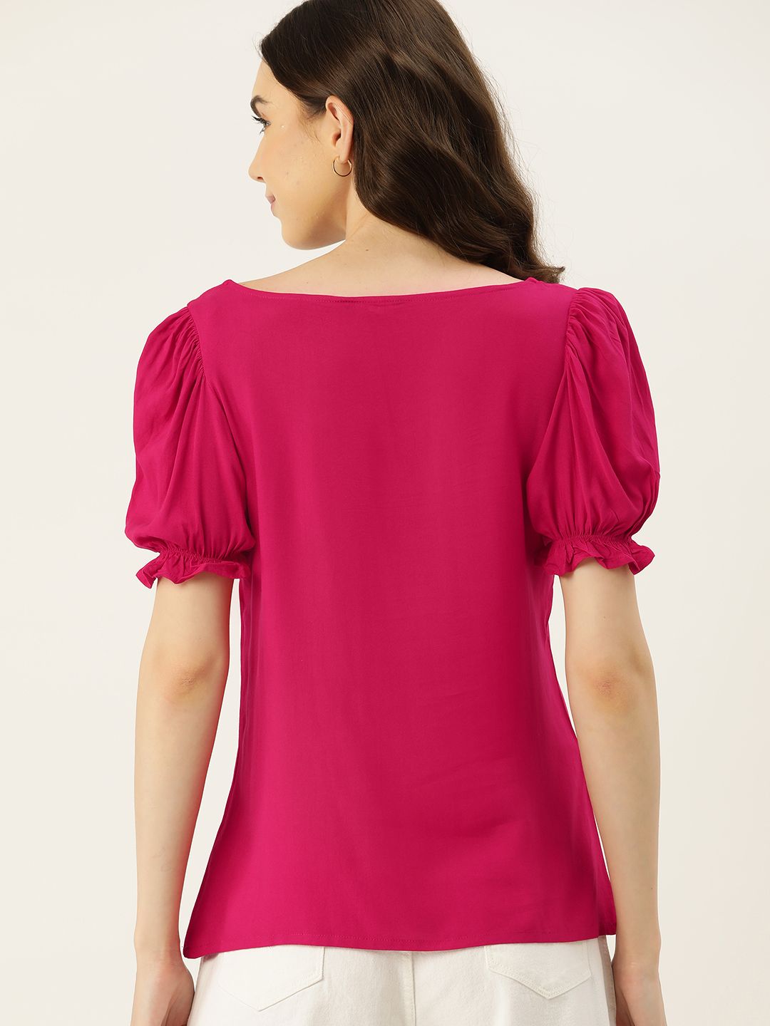 DressBerry Sweetheart Neck Puff Sleeve Top