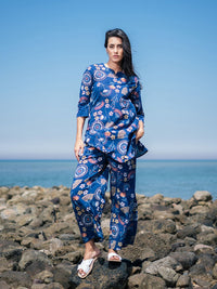 SANSKRUTIHOMES Ethnic Motif Pure Cotton Top & Trouser Co-Ord Set