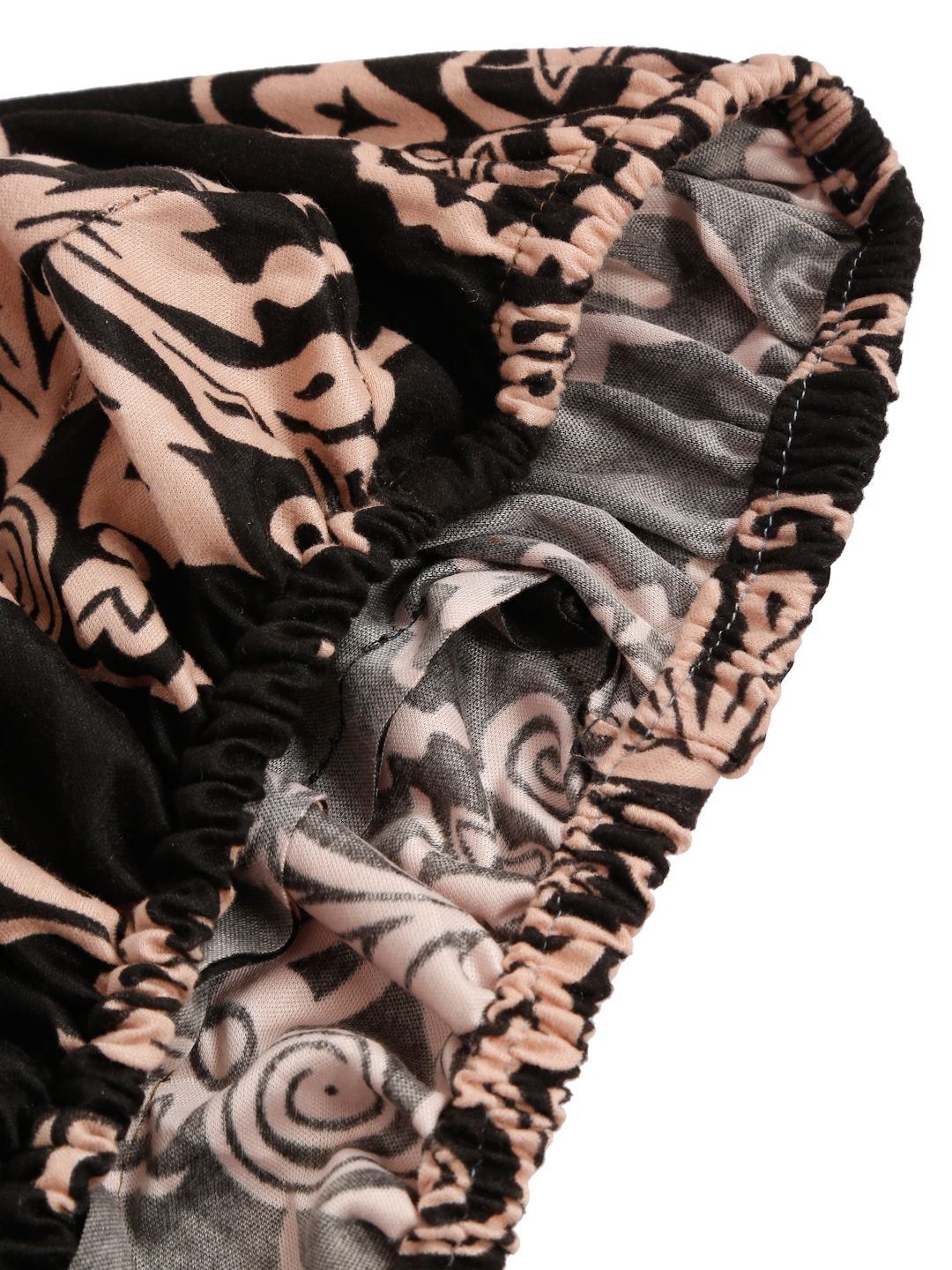 HOSTA HOMES Black & Pink Printed Chair Covers