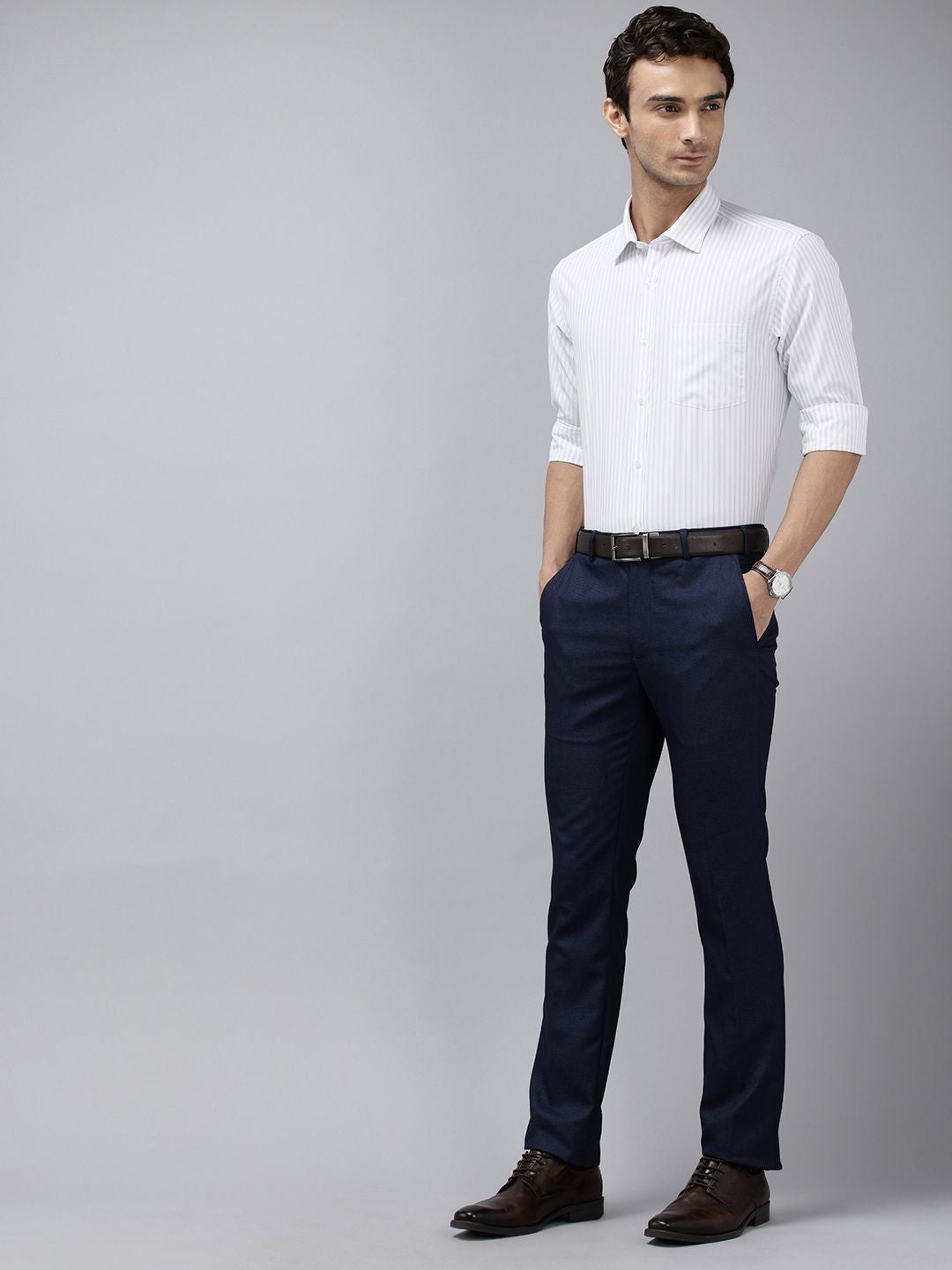 Park Avenue Slim Fit Striped Formal Shirt