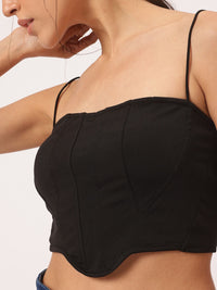 DressBerry Diva Down Strappy Corset Crop Top