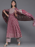 Libas Floral Printed Empire Gotta Patti Kurta with Palazzos & With Dupatta