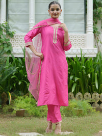 Indo Era Women Embroidered Regular Kurta with Trousers & With Dupatta