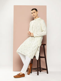 See Designs Embroidered Sequinned Kurta with Pyjamas