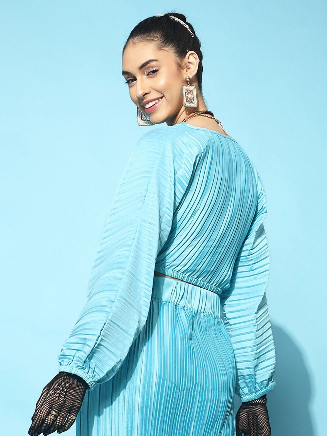 STREET 9 Women Alluring Turquoise Blue Solid Top