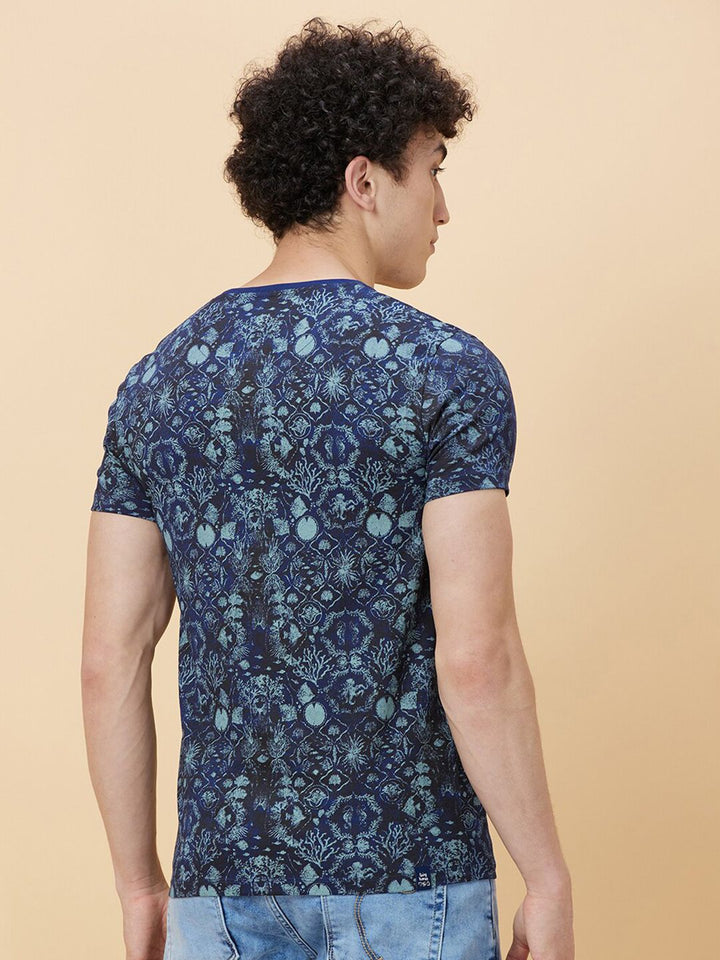 Being Human Men Abstract Printed Round Neck T-shirt