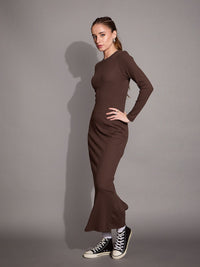 SASSAFRAS BASICS Ribbed Bodycon Maxi Dress