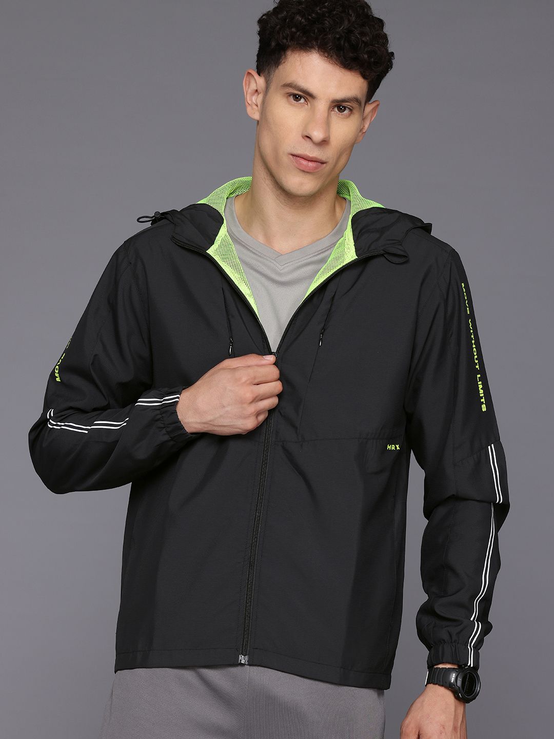 HRX by Hrithik Roshan Rapid-Dry Hooded Training Jacket