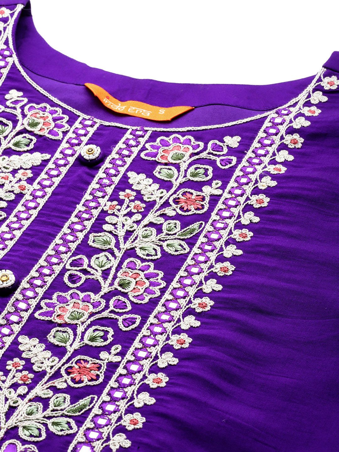 Indo Era Women Floral Embroidered Thread Work Kurta with Trousers & With Dupatta