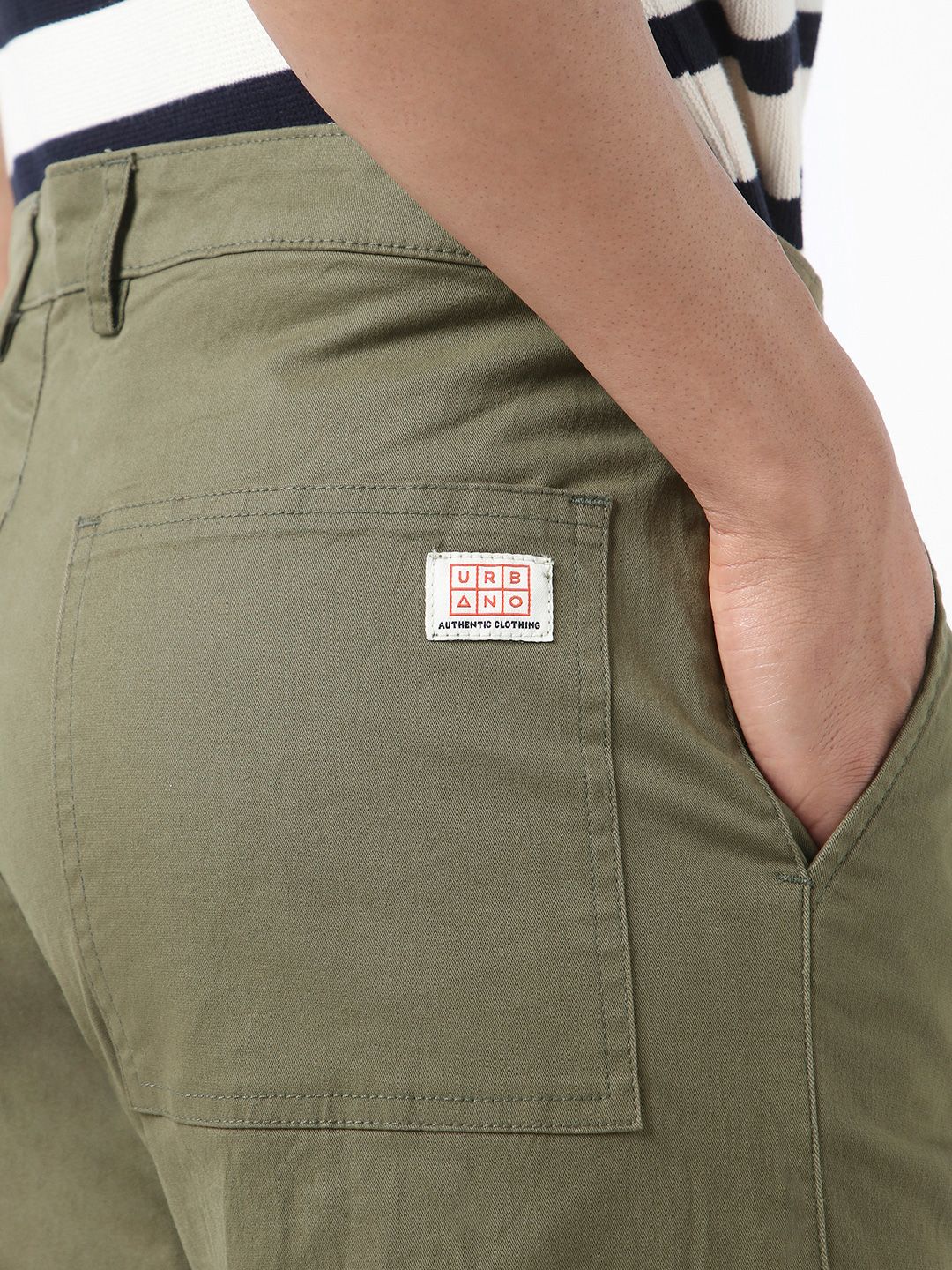 Urbano Fashion Men Regular Fit Solid Cargo Chino Pant with 6 Pockets Stretchable